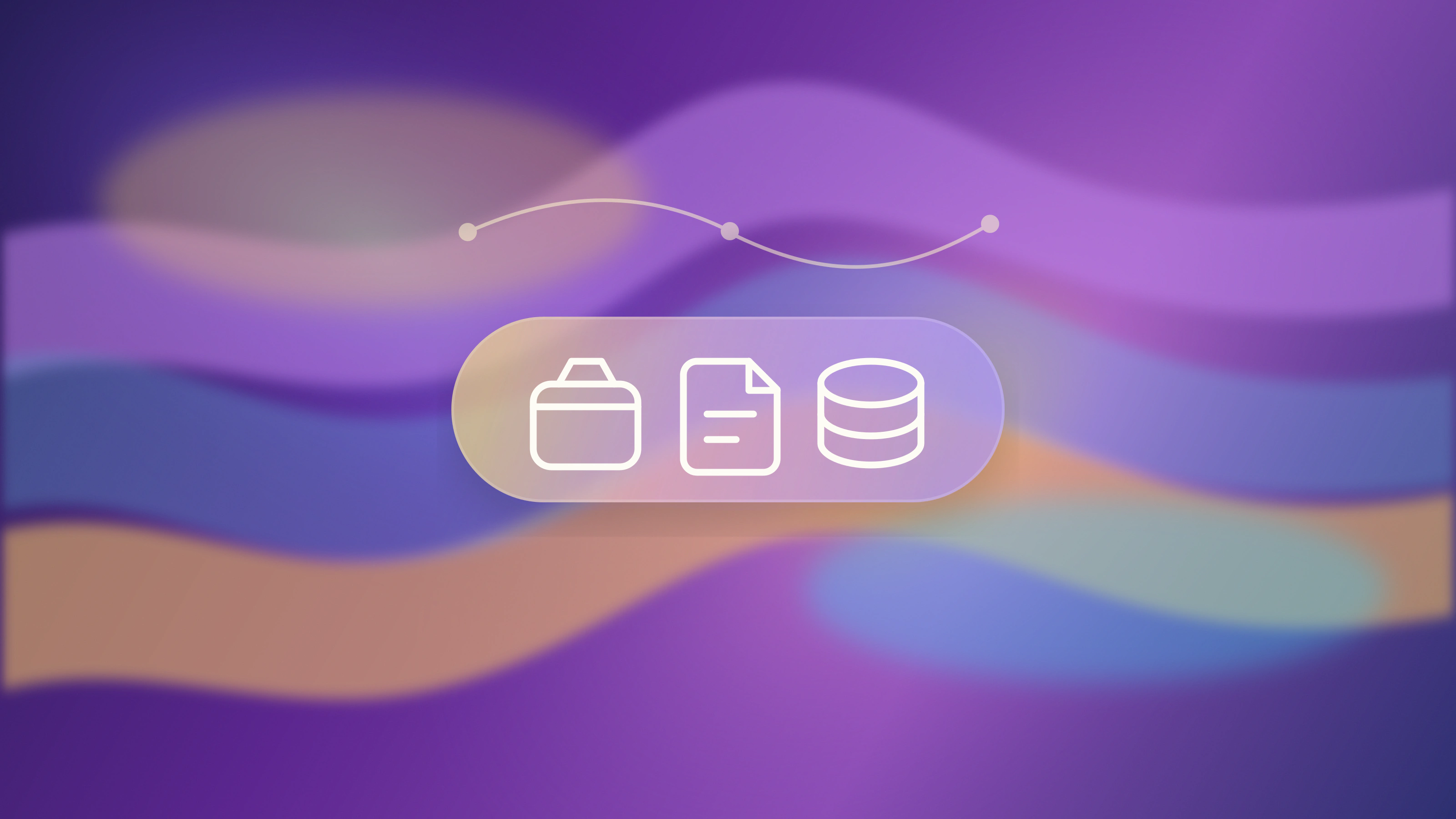 Abstract purple and gold blog artwork showing a skills folder, markdown file, and database schema as connected runtime knowledge.
